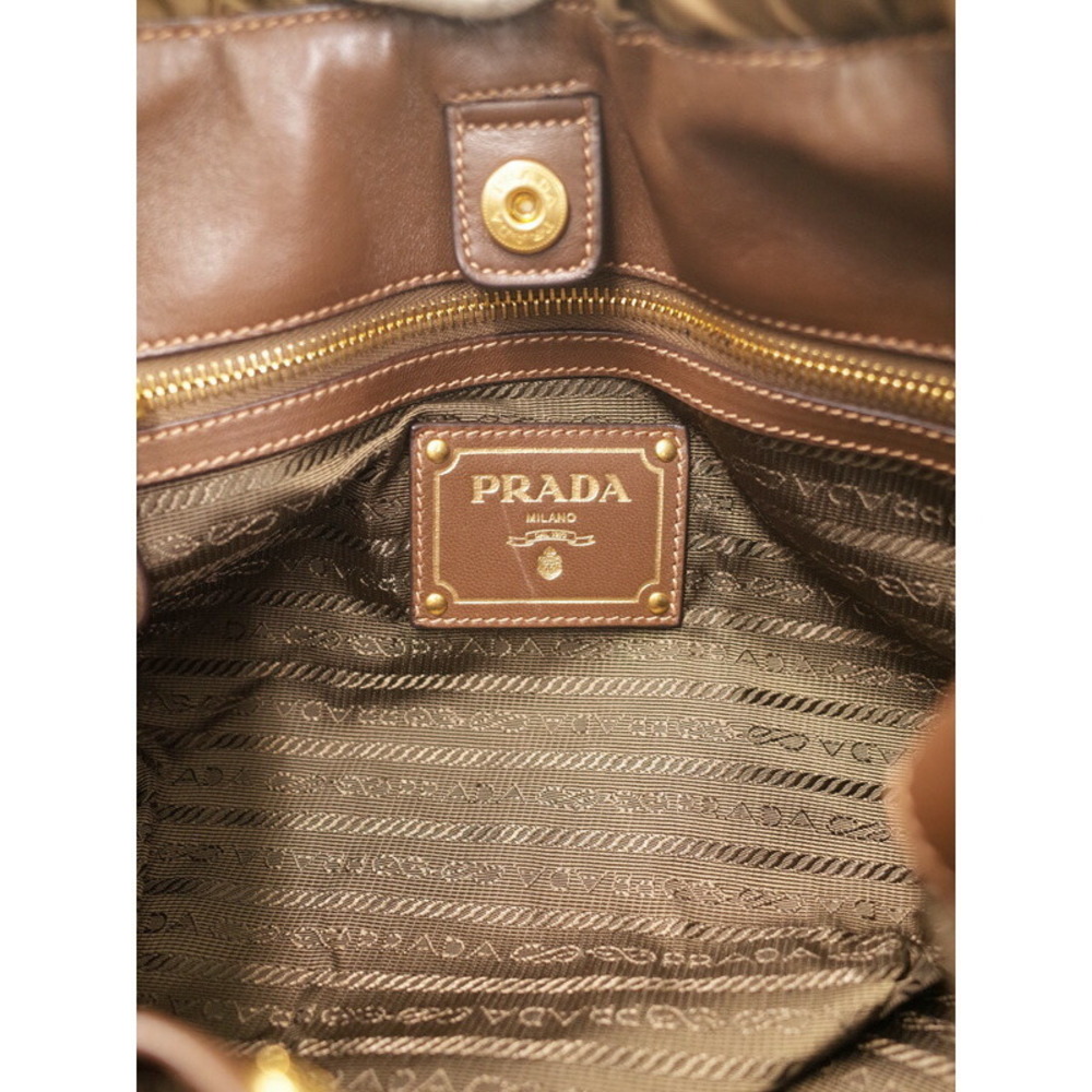 Prada brown Leather jacquard handbag Tessuto - Picture 8 of 9